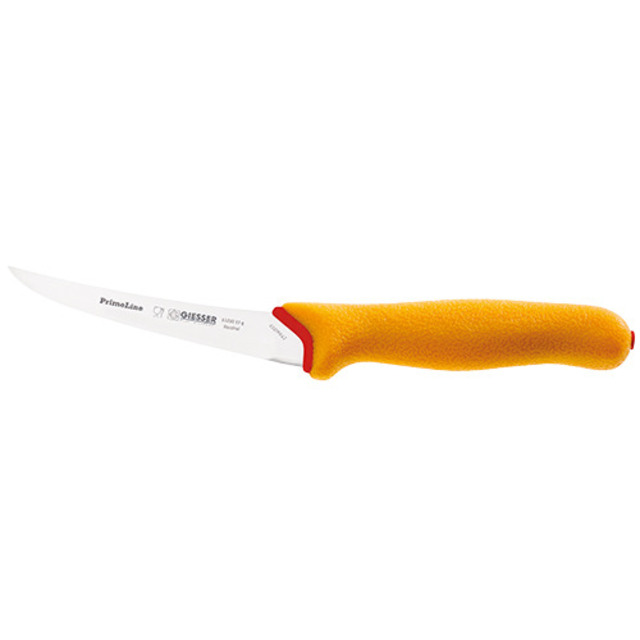 Couteau à désosser PrimeLine, jaune 13 cm, flexible, relevée