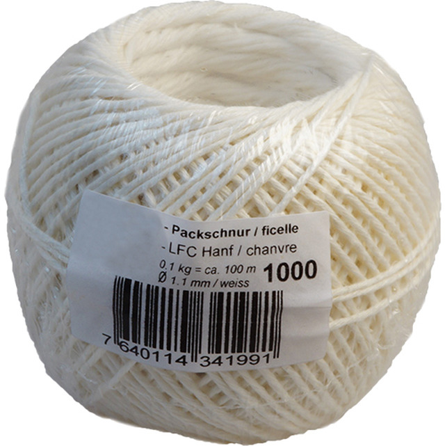 Ficelle, lin, blanche 10 Pelotte à 100 gr., LFC 1000, Ø 1.1 mm
