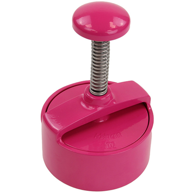 Presse pour hamburger, ronde, alu, rose Ø: 10 cm, pour des burgers de 80 - 160g