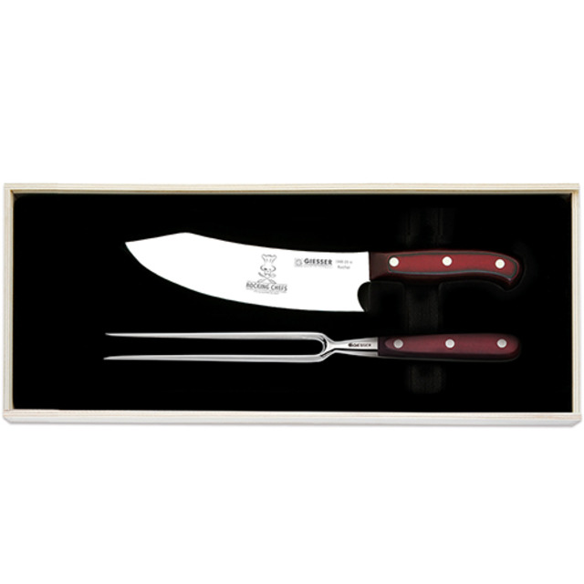 PremiumCut Tranchierset manche en micarta, rocking chefs