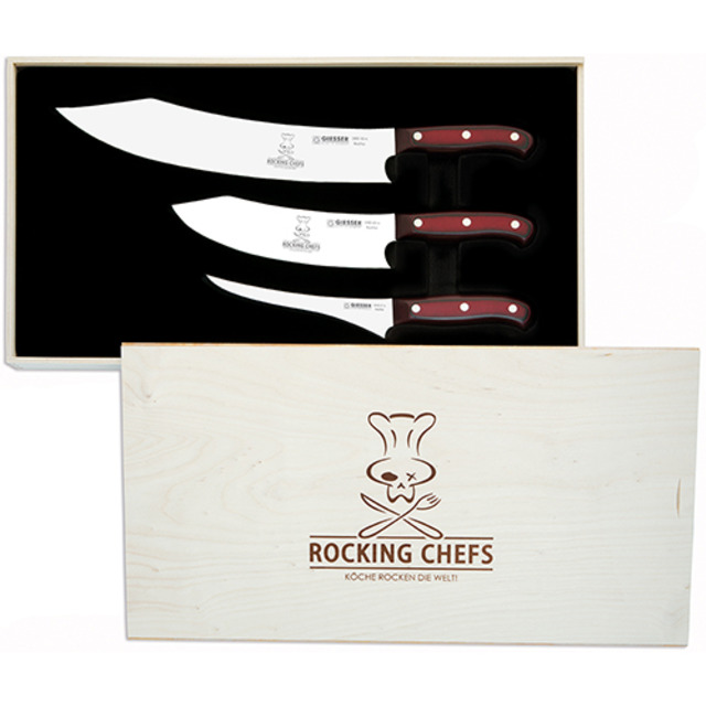 PremiumCut 3er Set manche en micarta, rocking chefs