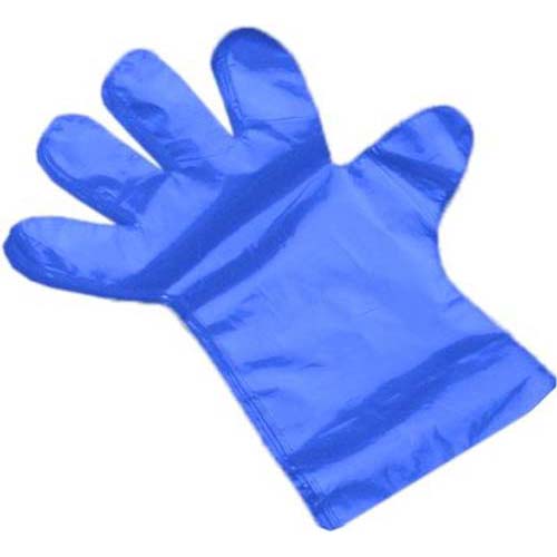 Gants Poly, 100 pcs. bleu, 38 cm