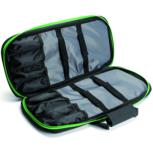 Trousse pour couteaux néoprène, noir/vert, vide